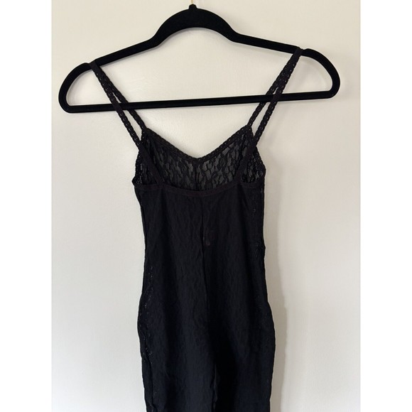 Vintage Lady Desiree Black Lace Footed Jumpsuit Lingerie Whimsigoth Grunge OS - Picture 8 of 11